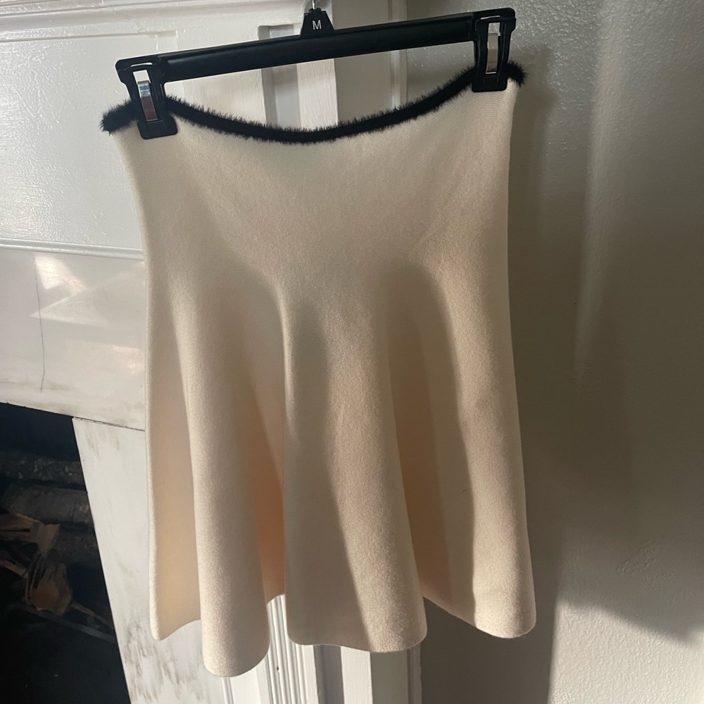 Zara knitted skirt with fur trim